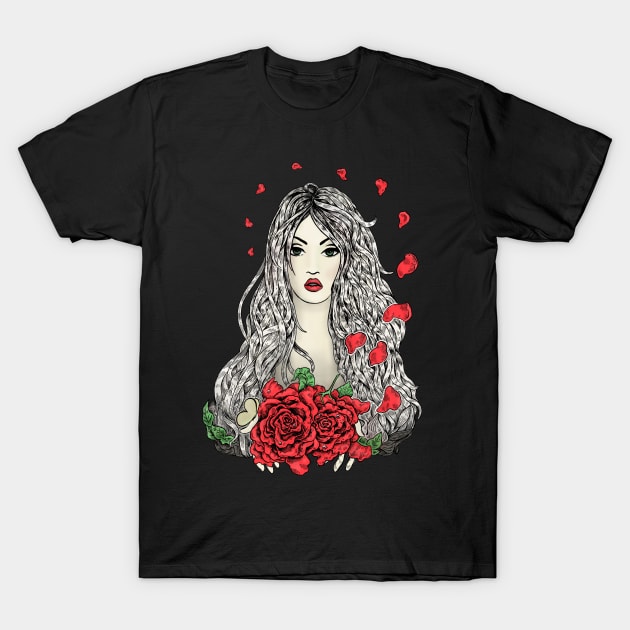 Flying rose petals T-Shirt by eugeniahauss